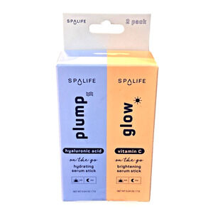 SpaLife PLUMP & GLOW SERUM STICKS 2-Pack | Hyaluronic Acid & Vitamin C